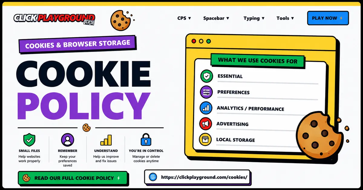 Cookie Policy & Web Storage Guidelines | ClickPlayground